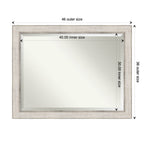Beveled Wood Bathroom Wall Mirror - Trellis Silver Frame - Trellis Silver