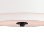 Burnaby Mid-Century Modern Ceiling Mount Light White Linen Drum Shade