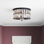 C Cattleya 2-Light Incandescent Crystal Flush Mount Ceiling Light Fixture