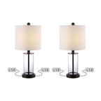 Cabell 21 Glass Modern Contemporary USB Charging LED Table Lamp, Oil Rubbed Bronze (Set of 2) by JONATHAN Y