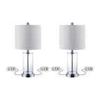 Cabell 21 Glass Modern Contemporary USB Charging LED Table Lamp, Oil Rubbed Bronze (Set of 2) by JONATHAN Y