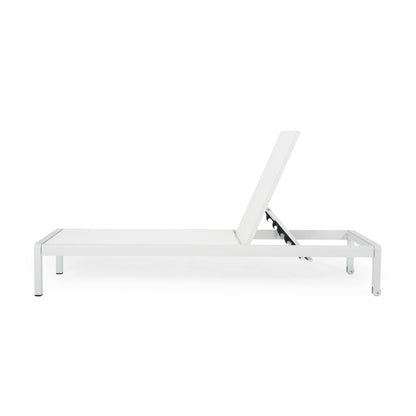 Cape Coral Outdoor Aluminum Chaise Lounge (Set of 2) by Christopher Knight Home - 77.56 D x 25.20 W x 11.80 H