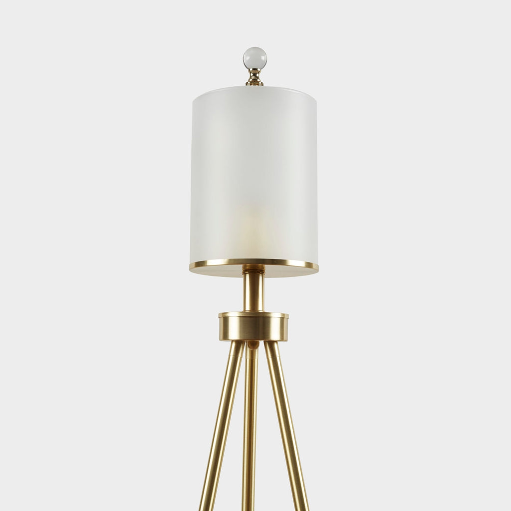 INK+IVY Pacific Metal Tripod Floor Lamp with Glass Shade