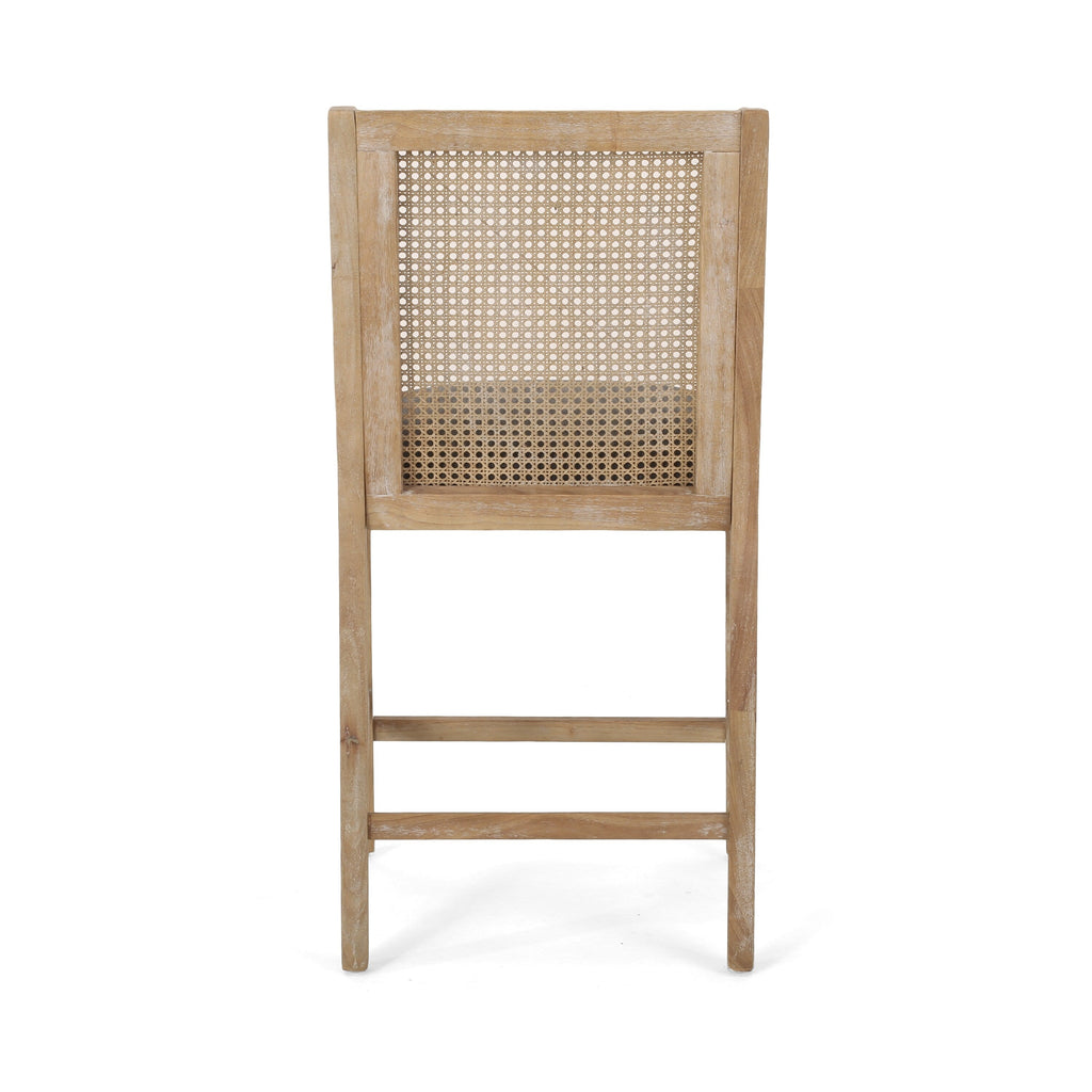 Christopher Knight Home Cataldo Fabric Upholstered Wood and Cane 25.5-Inch Counter Stools (Set of 2)