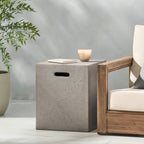 Christopher Knight Home - Aidan Outdoor Lightweight Concrete Tank Holder Side Table