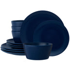Noritake Colorscapes Swirl 12-Piece Coupe Dinneware Set, Service For 4