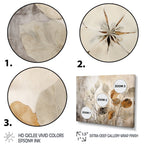 Designart Beige Botanical Impressions III Abstract Botanicals Framed Canvas Art Print
