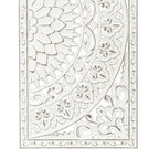 Distressed Ivory White Wood Flower Wall Art with Black Accents (Set of 2)