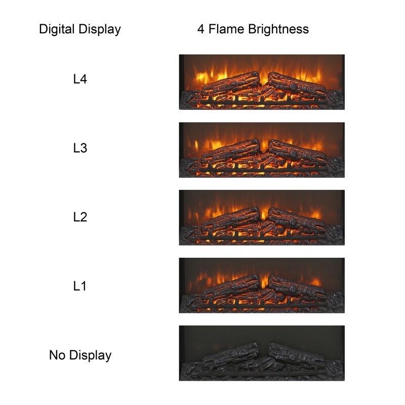 Electric Fireplace Insert with Adjustable Heating, Brightness, Timer and Overheat Protection, 1400W, CSA Listed