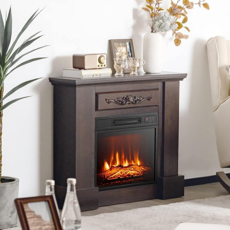 Electric Fireplace Insert with Adjustable Heating, Brightness, Timer and Overheat Protection, 1400W, CSA Listed