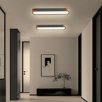 Farmhouse Wood Long Oval Dimmable LED Flush Mount - 37 3000k/6000k