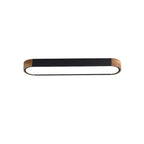 Farmhouse Wood Long Oval Dimmable LED Flush Mount - 37 3000k/6000k