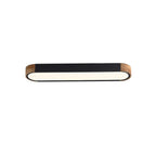 Farmhouse Wood Long Oval Dimmable LED Flush Mount - 37 3000k/6000k