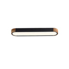 Farmhouse Wood Long Oval Dimmable LED Flush Mount - 37 3000k/6000k