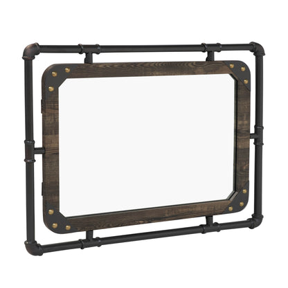 Miroir mural flottant en métal Revo Industrial de 31 pouces par Furniture of America