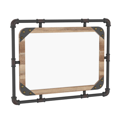 Miroir mural flottant en métal Revo Industrial de 31 pouces par Furniture of America