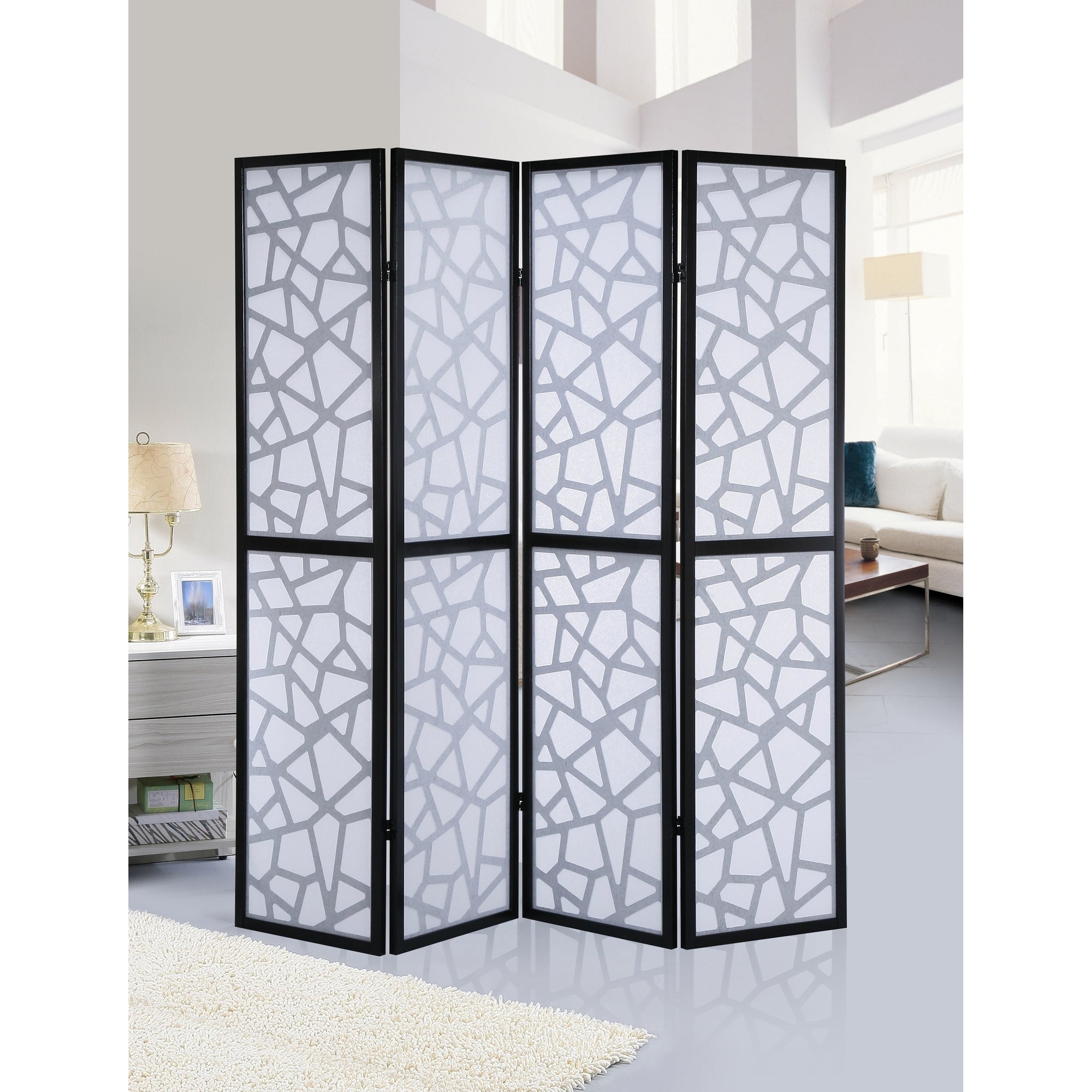 Roundhill Furniture Giyano 4-panel Screen Room Divider