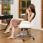 Glitzhome 48-inch Mid-century Adjustable Swivel Faux Leather Office Chair