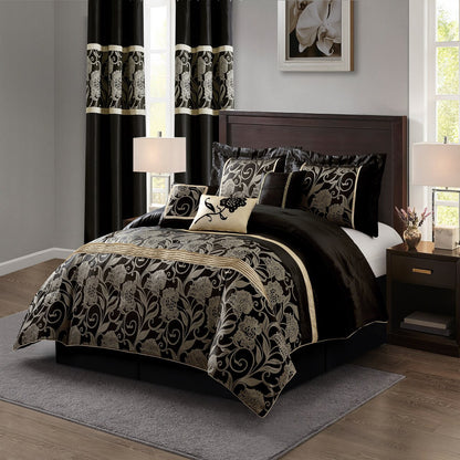 Ensemble de couette 9 pièces Nanshing Brie en jacquard floral