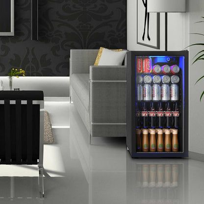 Gymax 120 Can Beverage Refrigerator Beer Wine Soda Drink Cooler Mini