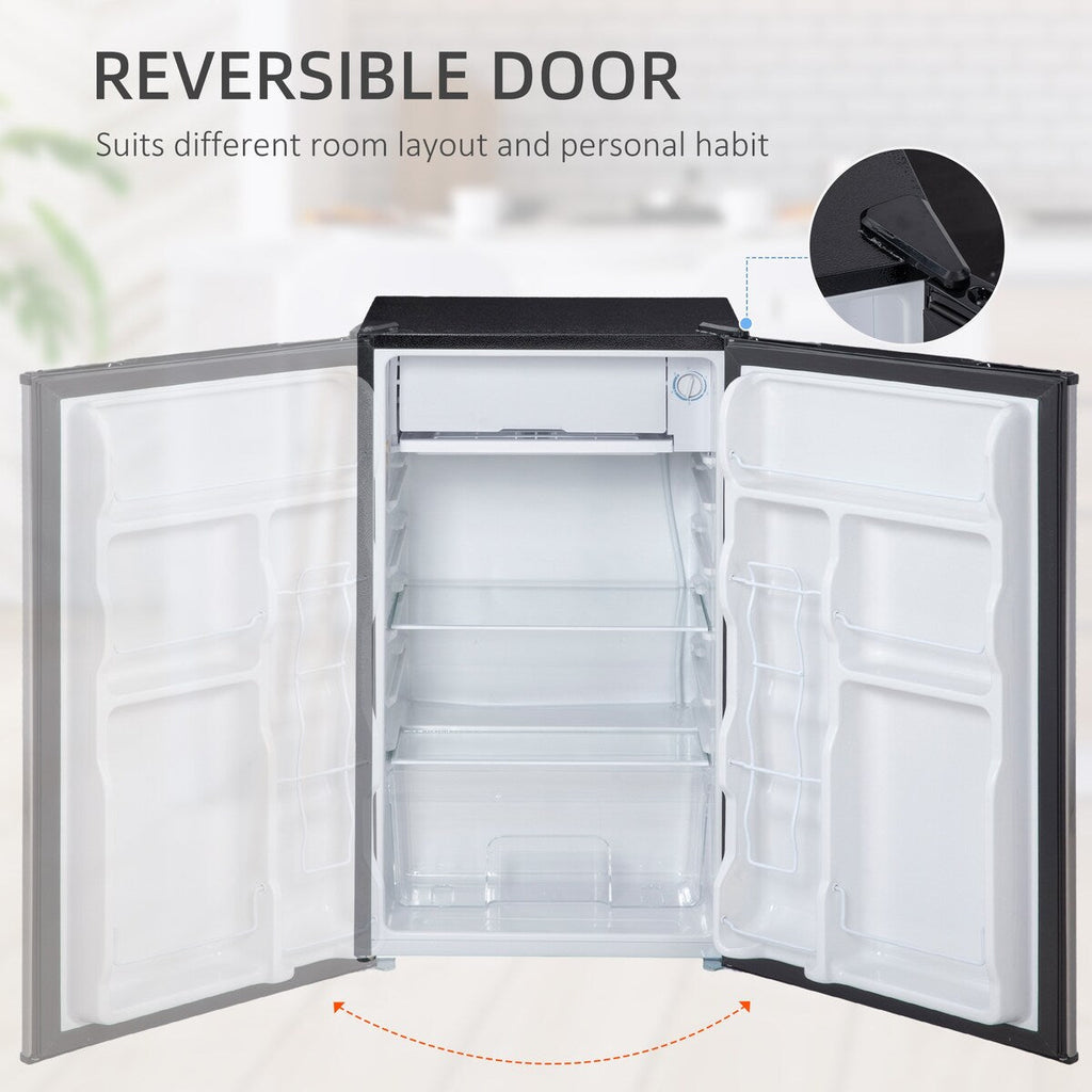 HOMCOM 3.2 Cu.Ft Mini Fridge with Freezer, Single Door Compact Refrigerator with Adjustable Thermostat