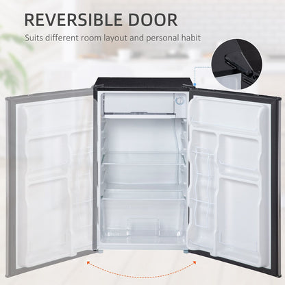 HOMCOM 3.2 Cu.Ft Mini Fridge with Freezer, Single Door Compact Refrigerator with Adjustable Thermostat
