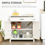HOMCOM 32 Farmhouse Barn Door Style Sideboard Cabinet,Buffet Storage Cabinet Coffee Bar for Living Room or Entryway