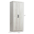 HOMCOM 63 2-Door Kitchen Pantry, Freestanding Storage Cabinet with 5-tier Shelving and 2 Adjustable Shelves for Dining Room