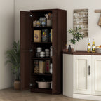 HOMCOM 63 2-Door Kitchen Pantry, Freestanding Storage Cabinet with 5-tier Shelving and 2 Adjustable Shelves for Dining Room