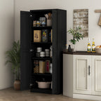 HOMCOM 63 2-Door Kitchen Pantry, Freestanding Storage Cabinet with 5-tier Shelving and 2 Adjustable Shelves for Dining Room