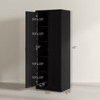 HOMCOM 63 2-Door Kitchen Pantry, Freestanding Storage Cabinet with 5-tier Shelving and 2 Adjustable Shelves for Dining Room