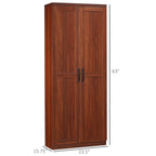 HOMCOM 63 2-Door Kitchen Pantry, Freestanding Storage Cabinet with 5-tier Shelving and 2 Adjustable Shelves for Dining Room