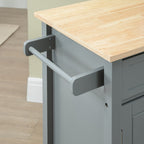 HOMCOM Kitchen Trolley, Wood Top Utility Cart on Wheels with Open Shelf and Storage Drawer for Dining Room, Kitchen