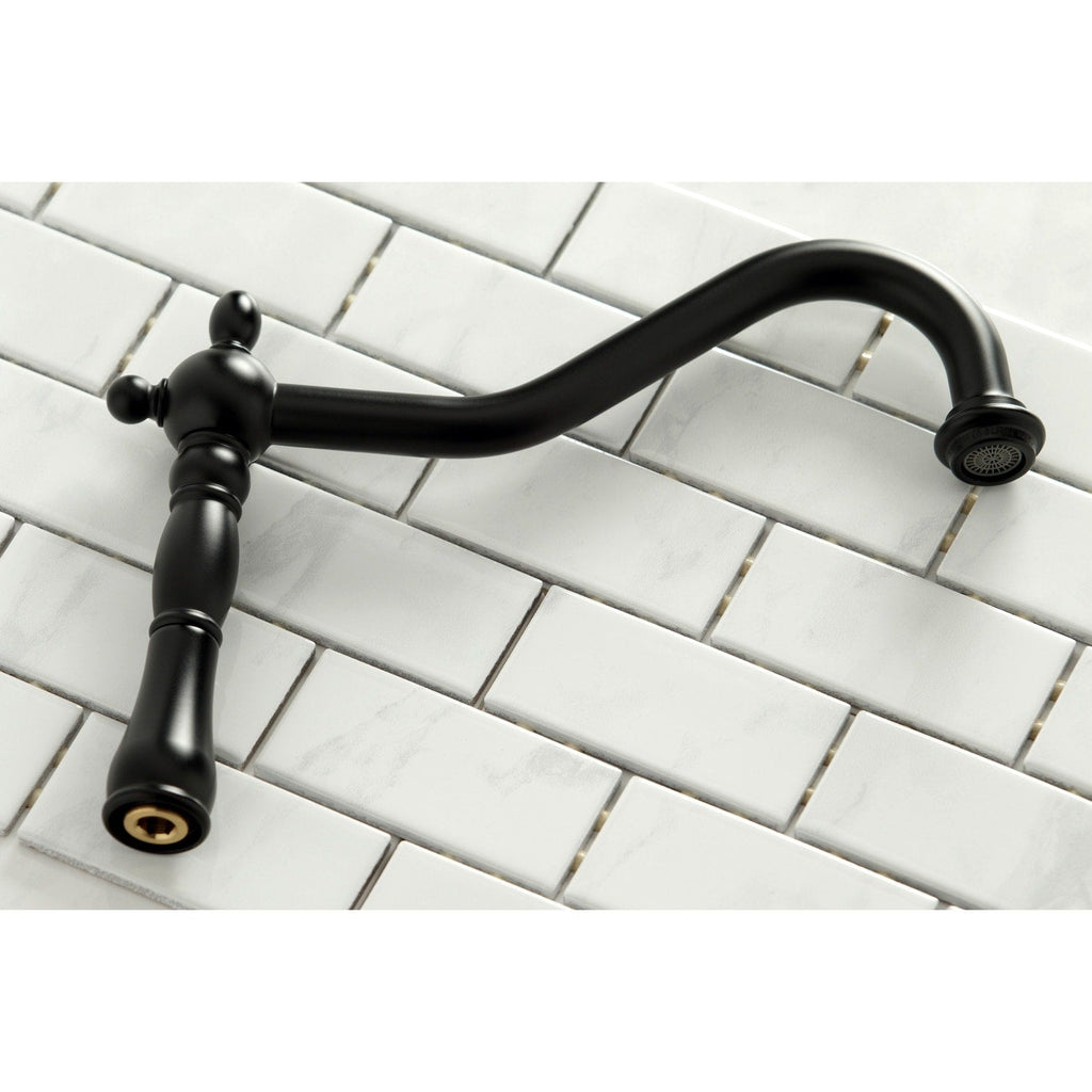 Heritage Bridge Kitchen Faucet with Brass Sprayer