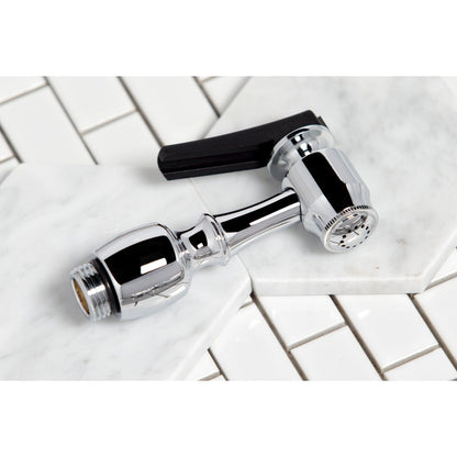 Heritage Bridge Kitchen Faucet with Brass Sprayer