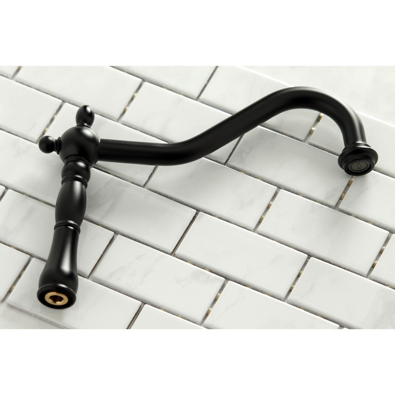 Heritage Bridge Kitchen Faucet with Brass Sprayer