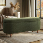 INK IVY Bailey Boucle-Style Curved Storage Accent Bench