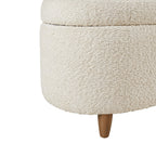 INK IVY Bailey Boucle-Style Curved Storage Accent Bench