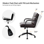 Joseph Modern Task Faux Leather Chair with Tilt Lock and Center Tilt by HULALA HOME