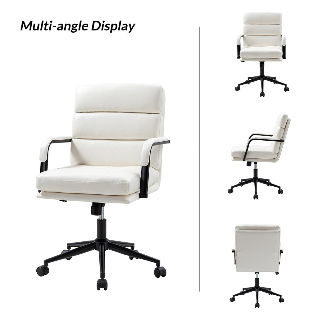 Joseph Modern Task Faux Leather Chair with Tilt Lock and Center Tilt by HULALA HOME