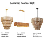 KAWOTI Width 26 5-Light 4-Tiered Bohemian Pendant Light