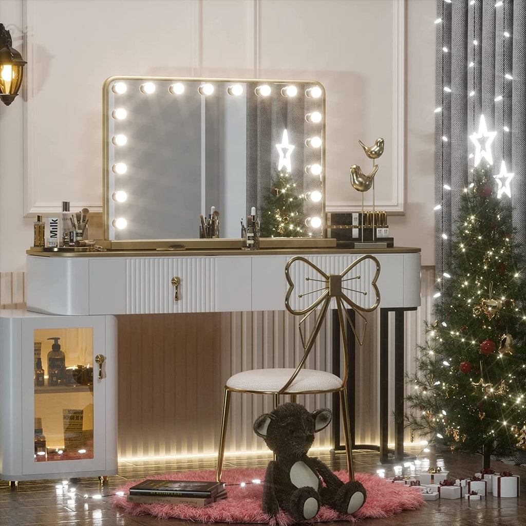 Keonjinn LED Makeup Hollywood Vanity Mirror with 15/18 LED Lights