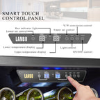 Lanbo 24 Inch Built-in Dual Zone Compressor Wine Cooler, 44 Bottle