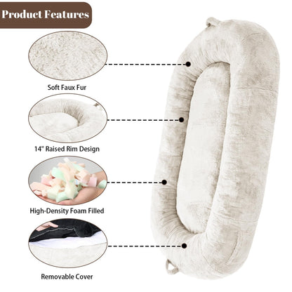 Grand panier pour chien lavable, taille humaine, avec housse amovible