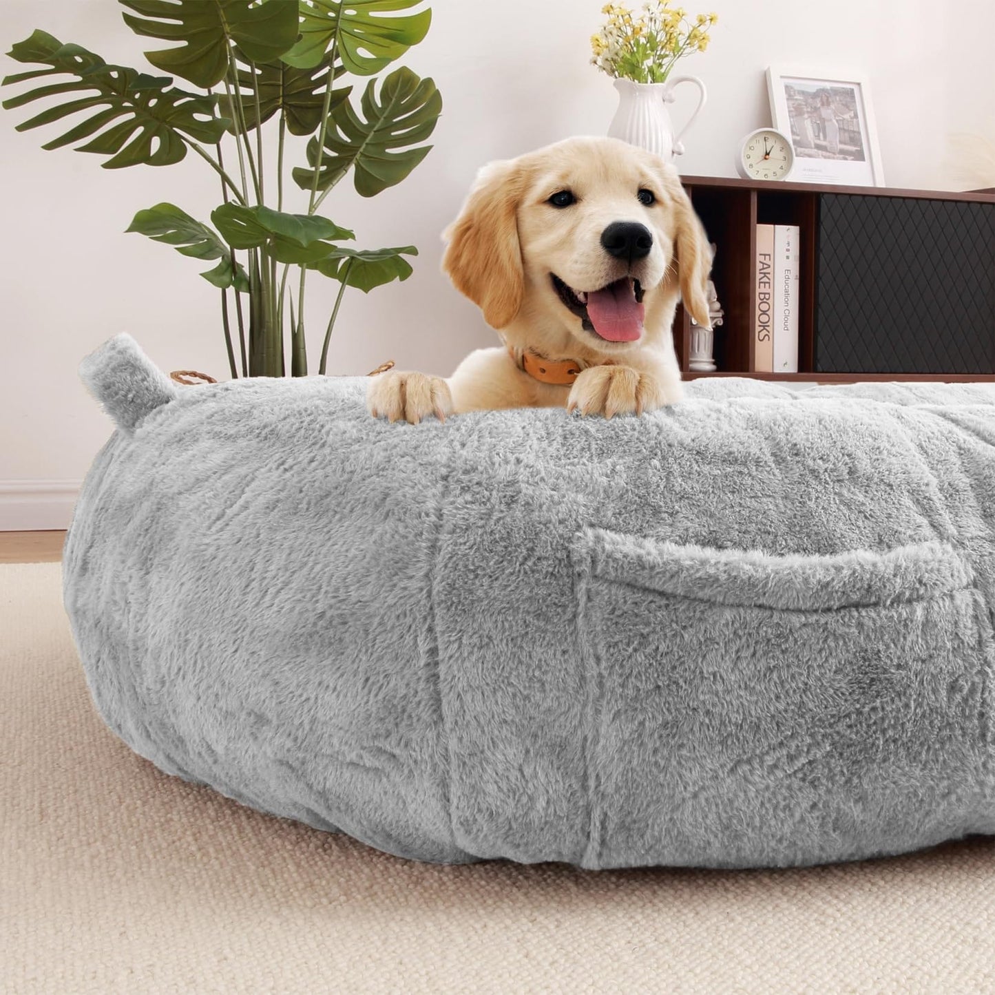 Grand panier pour chien lavable, taille humaine, avec housse amovible