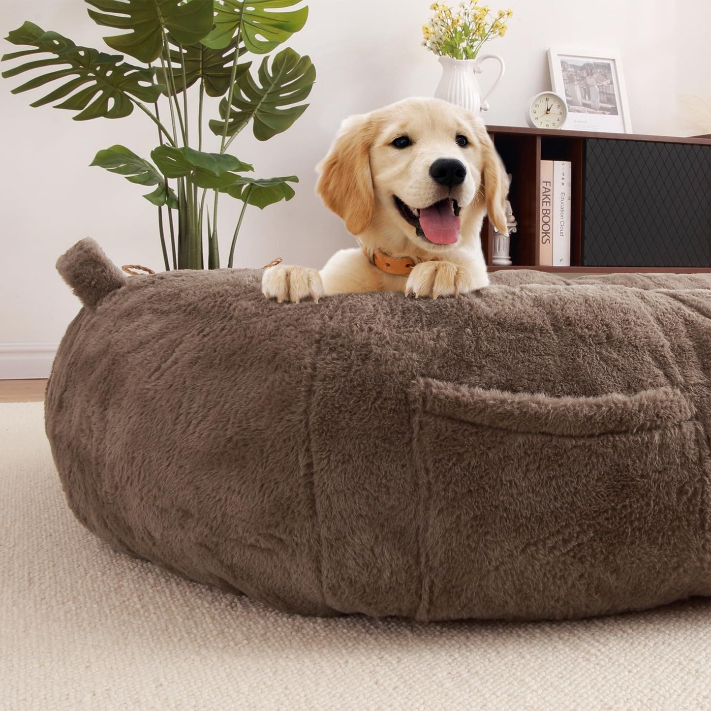 Grand panier pour chien lavable, taille humaine, avec housse amovible