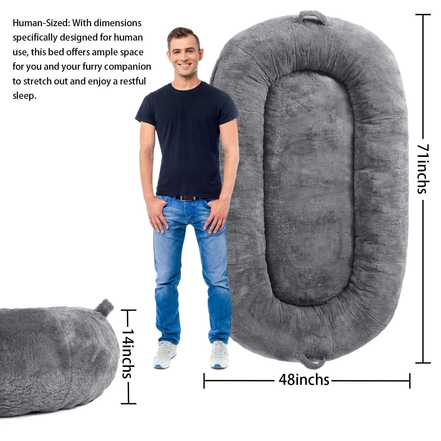 Grand panier pour chien lavable, taille humaine, avec housse amovible