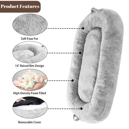 Grand panier pour chien lavable, taille humaine, avec housse amovible