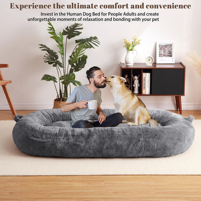 Grand panier pour chien lavable, taille humaine, avec housse amovible