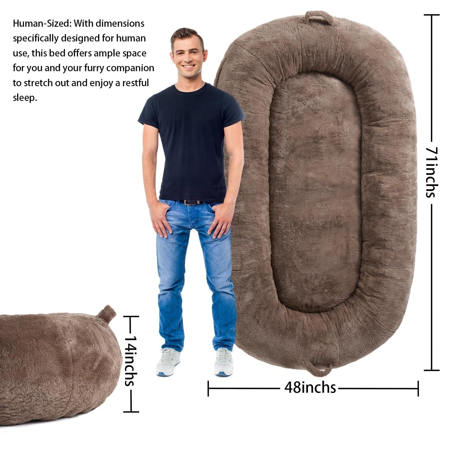 Grand panier pour chien lavable, taille humaine, avec housse amovible